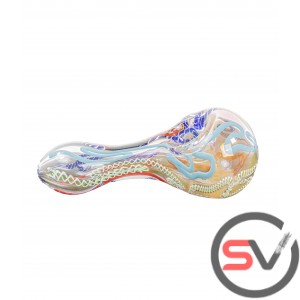 PINK CORAL GLASS HAND PIPE 5inch 1CT